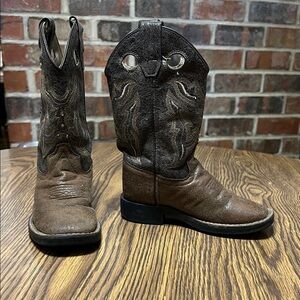 Old West Brown and Cream Boots Size 11